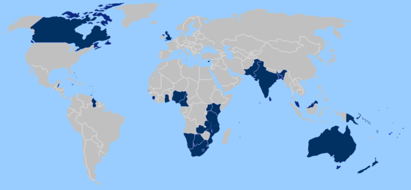 Karte Commonwealth of Nations