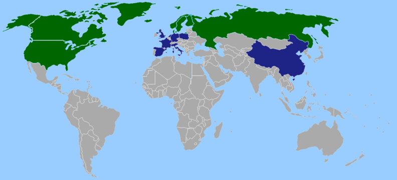 Karte der Mitgliedsstaaten des Arktischen Rates
