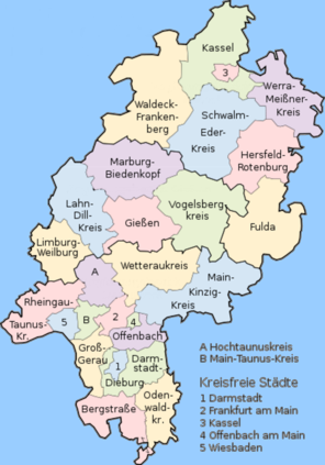 Hessen Landkreiskarte