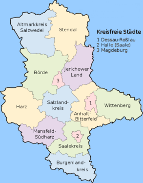 Sachsen-Anhalt Landkreiskarte