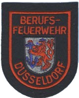 Abzeichen Berufsfeuerwehr Düsseldorf in rot