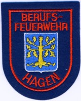 Abzeichen Berufsfeuerwehr Hagen in rot