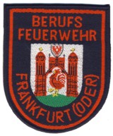 Abzeichen Berufsfeuerwehr Frankfurt an der Oder in rot