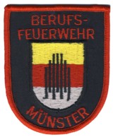 Abzeichen Berufsfeuerwehr Münster in rot