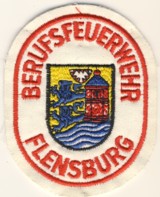 Abzeichen Berufsfeuerwehr Flensburg in rot