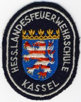 Abzeichen Landesfeuerwehrschule Hessen in silber alt / Kassel