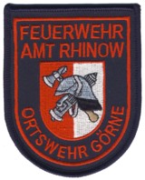Abzeichen Freiwillige Feuerwehr Amt Rhinow - OF Görne in rot