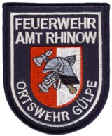 Abzeichen Freiwillige Feuerwehr Amt Rhinow - OF Gülpe in silber