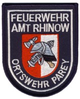 Abzeichen Freiwillige Feuerwehr Amt Rhinow - OF Parey in silber