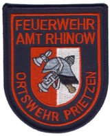 Abzeichen Freiwillige Feuerwehr Amt Rhinow - OF Prietzen in rot