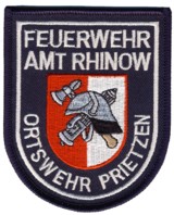 Abzeichen Freiwillige Feuerwehr Amt Rhinow - OF Prietzen in silber