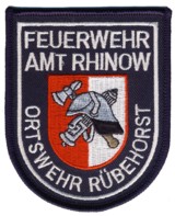 Abzeichen Freiwillige Feuerwehr Amt Rhinow - OF Rübehorst in silber