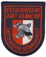 Abzeichen Freiwillige Feuerwehr Amt Rhinow - OF Rübehorst in rot