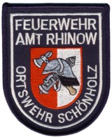 Abzeichen Freiwillige Feuerwehr Amt Rhinow - OF Schönholz in silber