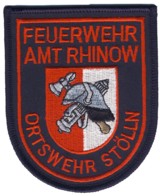 Abzeichen Freiwillige Feuerwehr Amt Rhinow - OF Stölln in rot