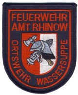 Abzeichen Freiwillige Feuerwehr Amt Rhinow - OF Wassersuppe in rot