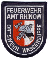 Abzeichen Freiwillige Feuerwehr Amt Rhinow - OF Wassersuppe in silber