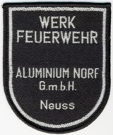 Abzeichen Werkfeuerwehr Aluminium Norf / Neuss
