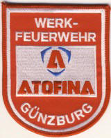 Abzeichen Werkfeuerwehr Atofina / Günzburg