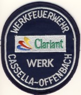 Abzeichen Werkfeuerwehr Clariant / Offenbach