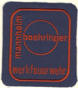 Abzeichen Werkfeuerwehr Boehringer in rot (seit 1998 Fa. Roche)