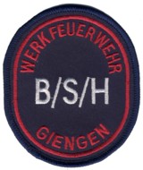 Abzeichen Werkfeuerwehr Bosch und Siemens Haushaltsgeräte in rot / Giengen