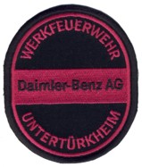 Abzeichen Werkfeuerwehr Daimler Chrysler AG in rot / Untertürkheim