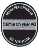 Abzeichen Werkfeuerwehr Daimler Chrysler AG in silber / Mannheim