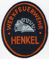 Abzeichen Werkfeuerwehr Henkel in rot / Düsseldorf