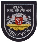 Abzeichen Werkfeuerwehr Messerschmidt-Bölkow-Blohm / Vereinigte Flugtechnische Werke / Bremen in silber