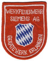 Abzeichen Werkfeuerwehr Siemens / Gerätewerk Erlangen (alte Version)