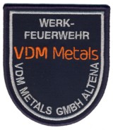 Abzeichen Werkfeuerwehr VDM Metals / Altena