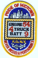 Abzeichen Fire Department New York City / Engine 54 / Truck 4 / Battalion 9