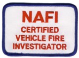 Abzeichen NAFI - Certified Vehicle Fire Investigator