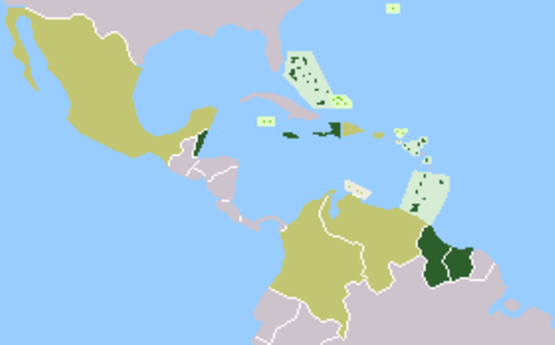 Karte der Mitgliedsstaaten der Karibischen Gemeinschaft