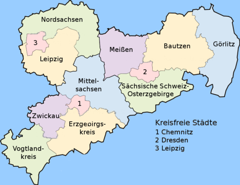 Sachsen Landkreiskarte