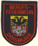 Abzeichen Berufsfeuerwehr Duisburg in rot