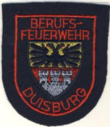 Abzeichen Berufsfeuerwehr Duisburg in rot