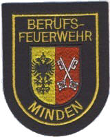 Abzeichen Berufsfeuerwehr Minden in gold