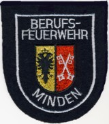 Abzeichen Berufsfeuerwehr Minden in silber