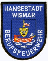 Abzeichen Berufsfeuerwehr Wismar in silber