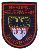 Abzeichen Berufsfeuerwehr Duisburg in rot