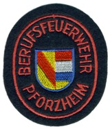 Abzeichen Berufsfeuerwehr Pforzheim in rot