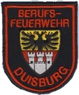 Abzeichen Berufsfeuerwehr Duisburg in rot