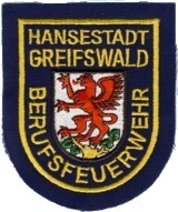 Abzeichen Berufsfeuerwehr Hansestadt Greifswald  in gold
