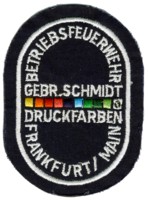 Abzeichen Betriebsfeuerwehr Gebrüder Schmidt / Frankfurt am Main