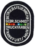 Abzeichen Betriebsfeuerwehr Gebrder Schmidt / Frankfurt am Main