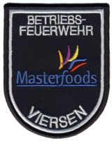 Abzeichen Betriebsfeuerwehr Masterfood / Viersen
