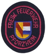 Abzeichen Freiwillige Feuerwehr Pforzheim in rot