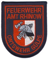 Abzeichen Freiwillige Feuerwehr Amt Rhinow - OF Glpe in rot